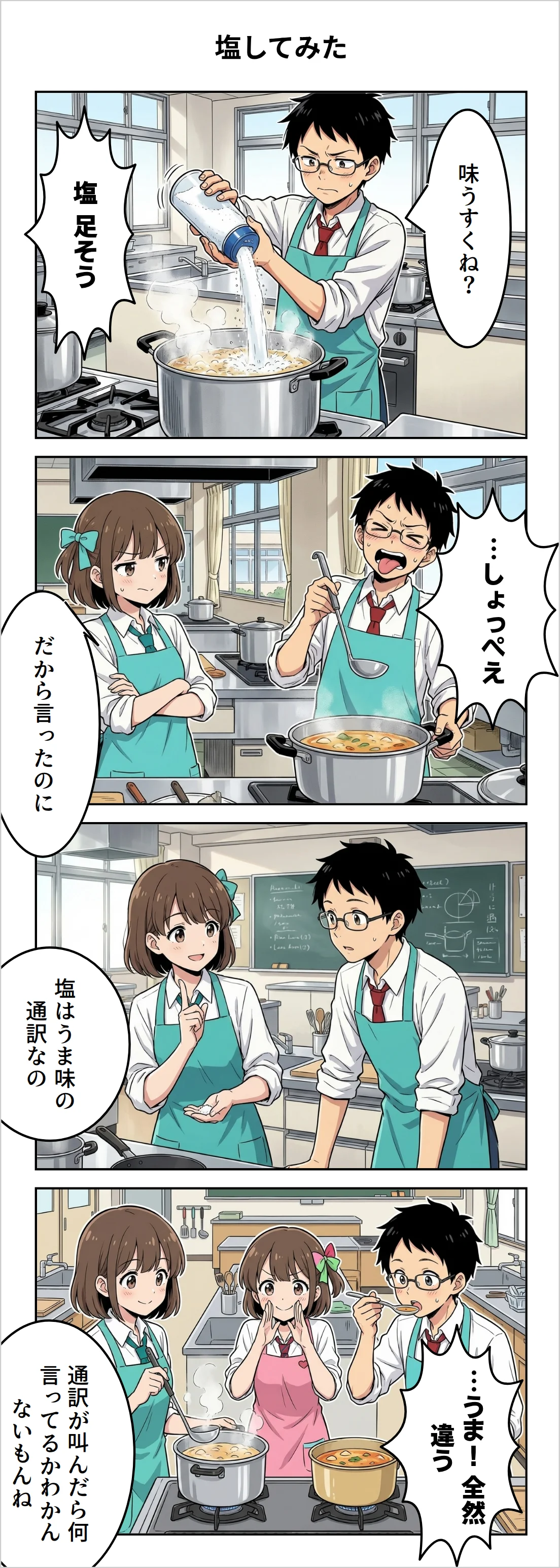 【4コマ】第11話: 塩してみた