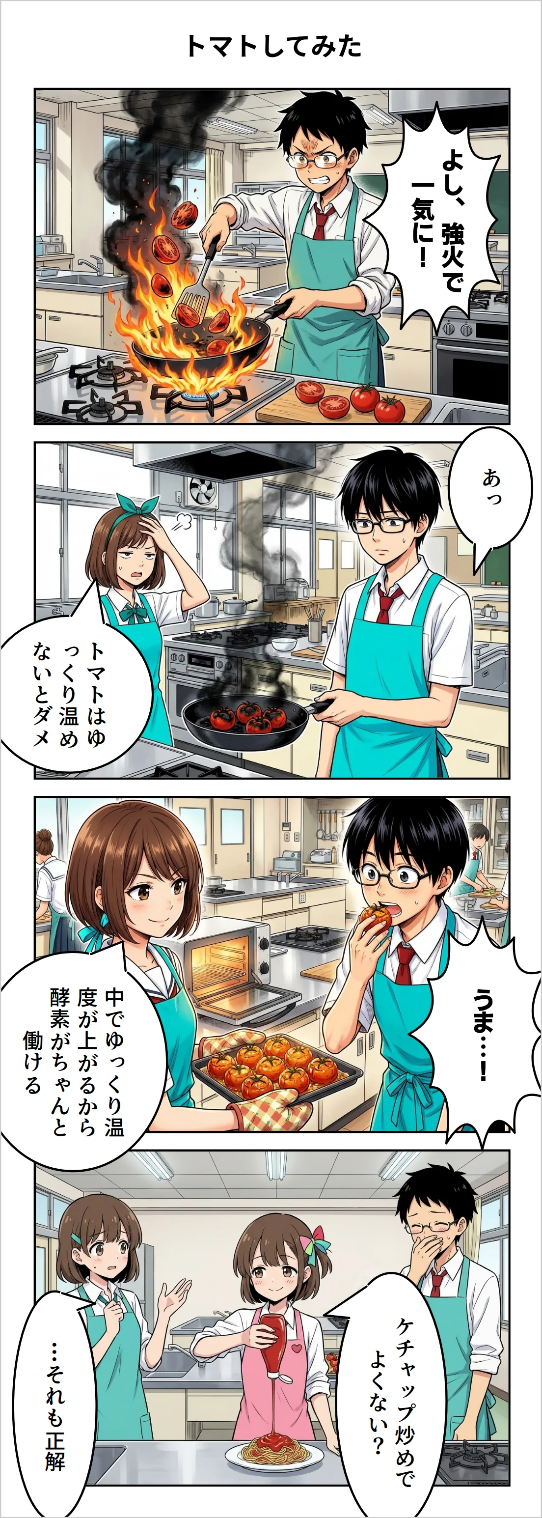 【4コマ】第13話: トマトしてみた