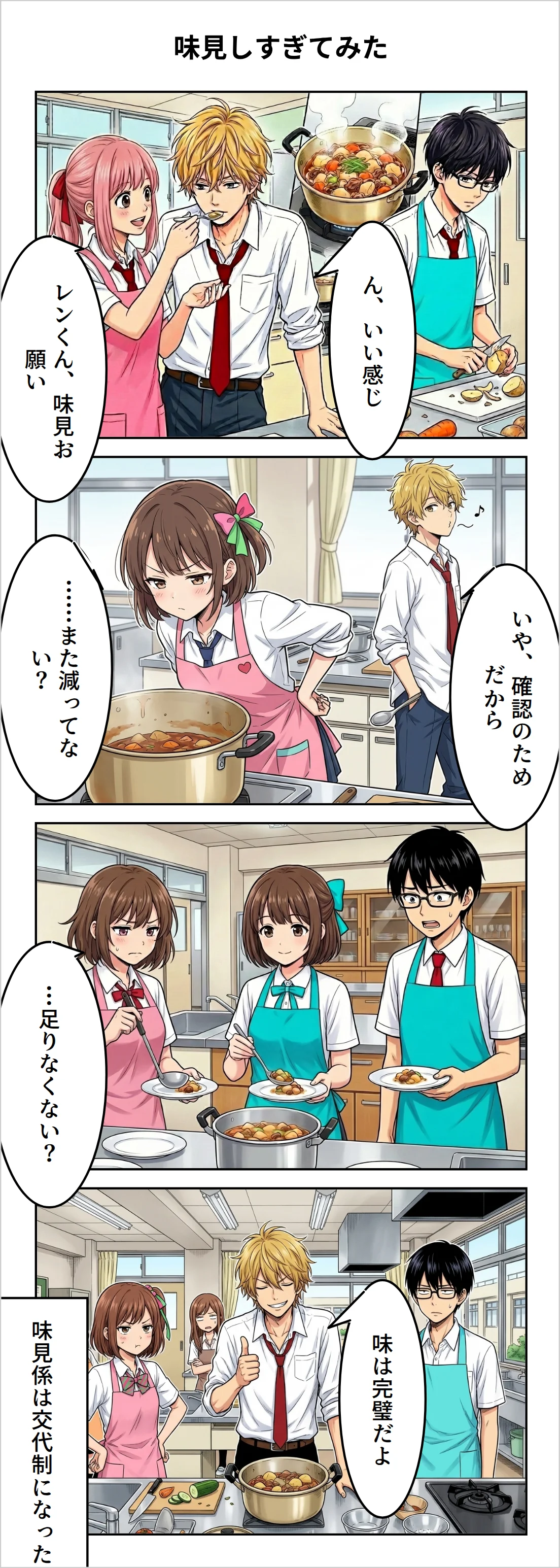 【4コマ】第15話: 味見しすぎてみた