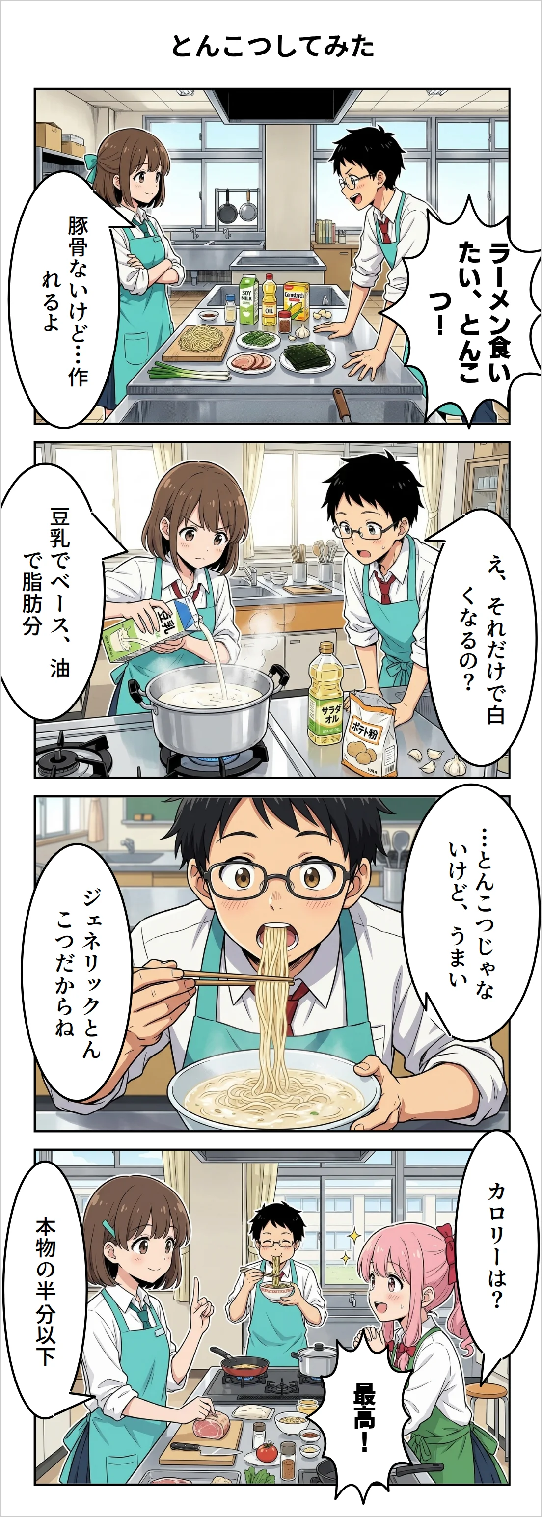 【4コマ】第18話: とんこつしてみた