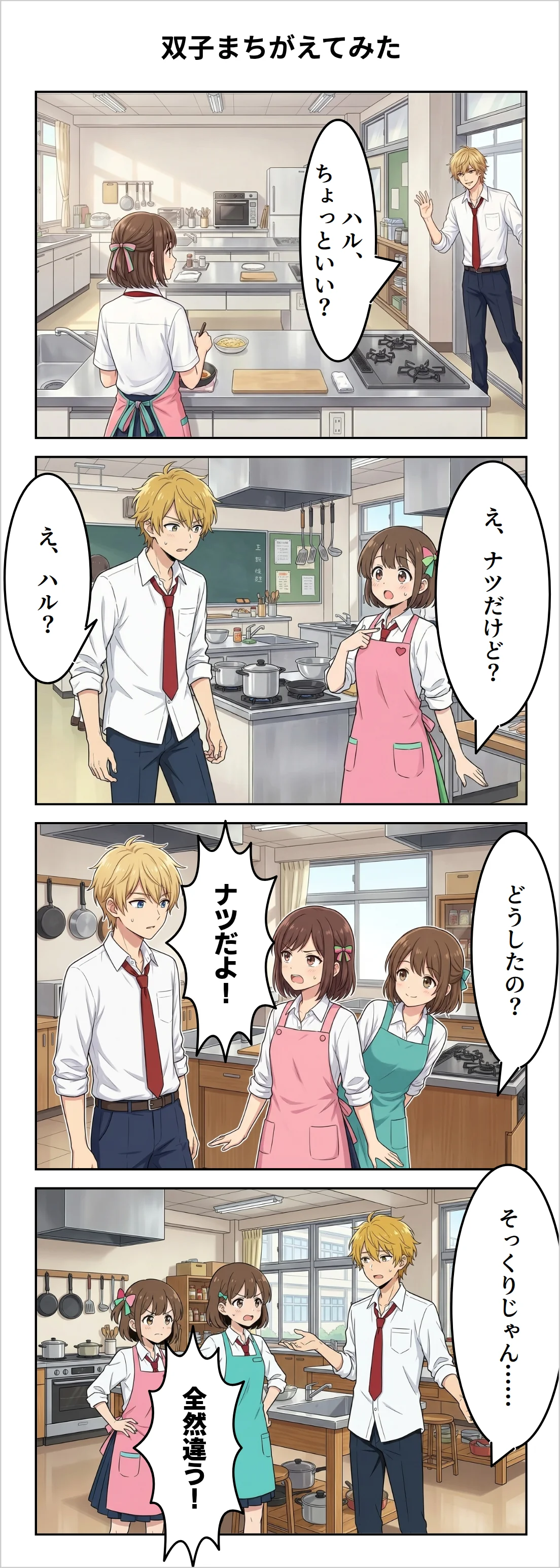 【4コマ】第32話: 双子まちがえてみた