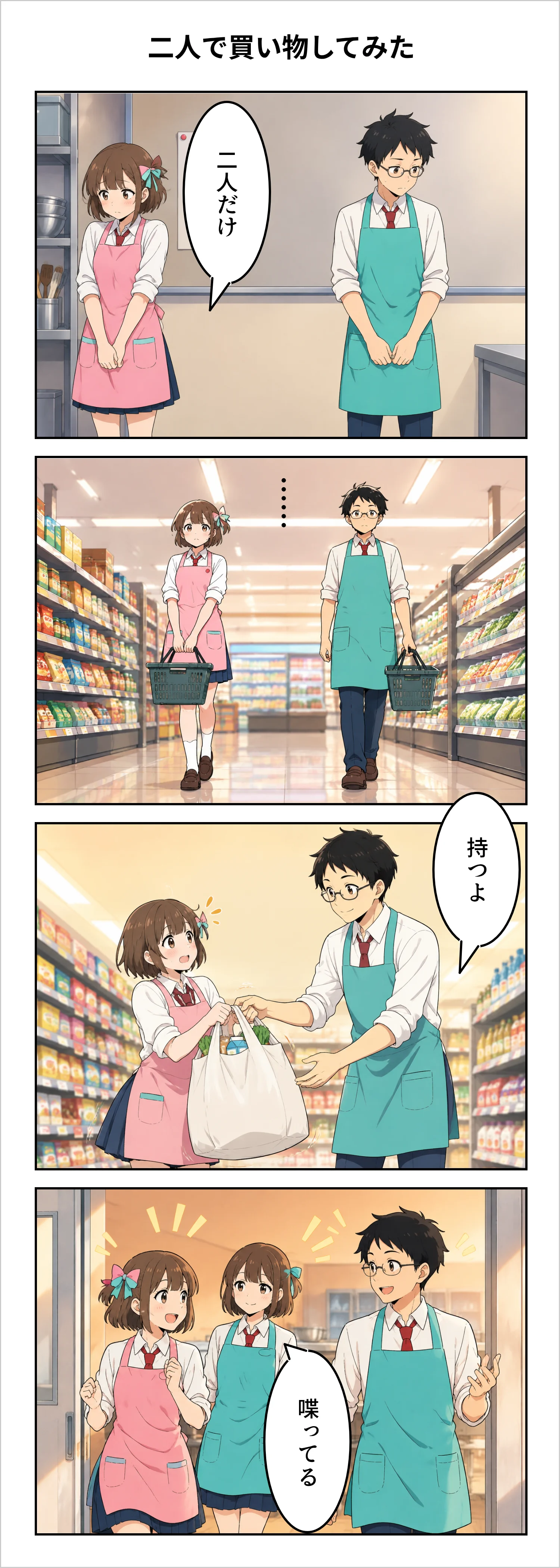 【4コマ】第98話: 二人で買い物してみた