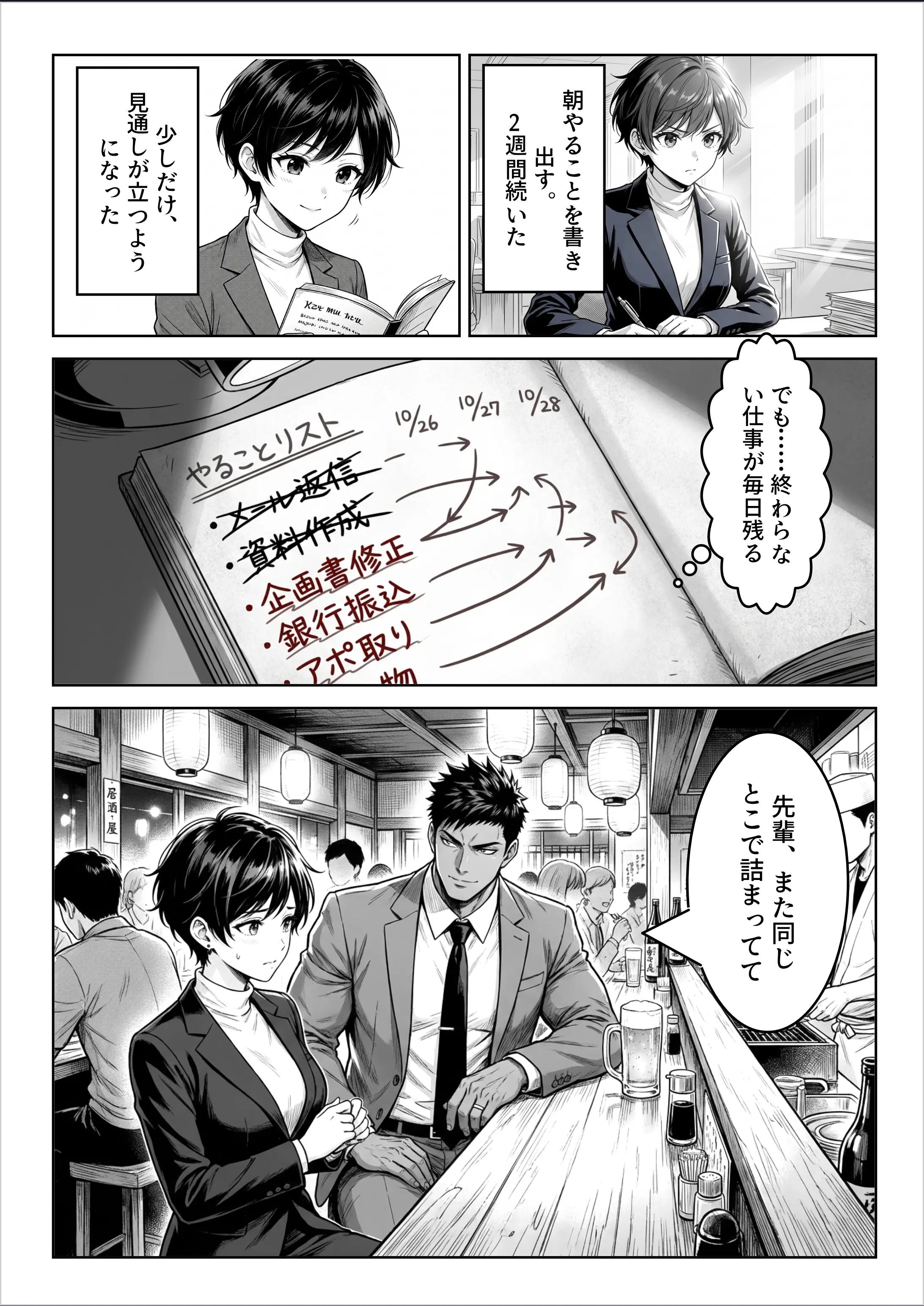 朝やることを書き出す習慣が2週間続いた。でも終わらない仕事が毎日残る